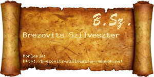 Brezovits Szilveszter névjegykártya